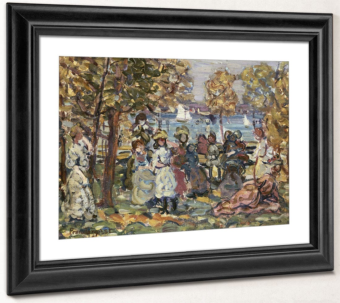 Waterside Park Scene By Maurice Brazil Prendergast - Image 4