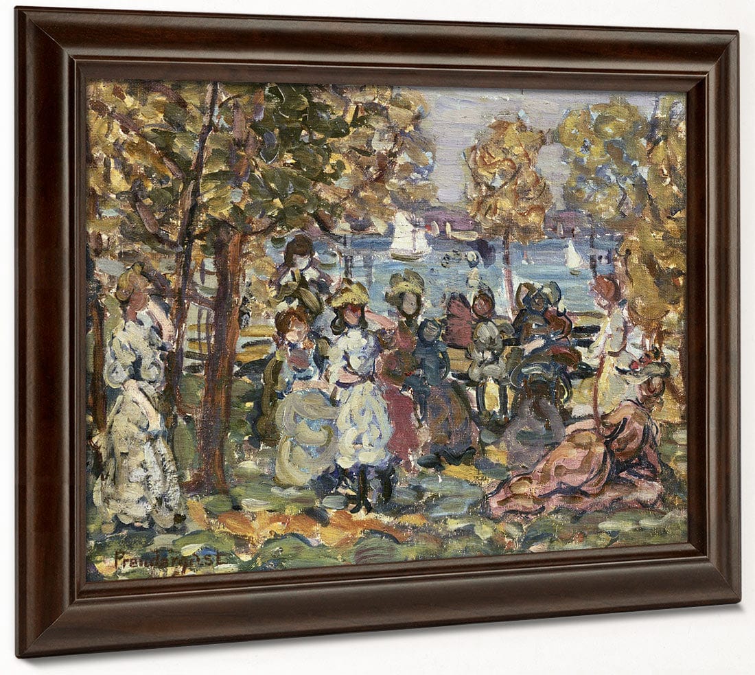 Waterside Park Scene By Maurice Brazil Prendergast - Image 6