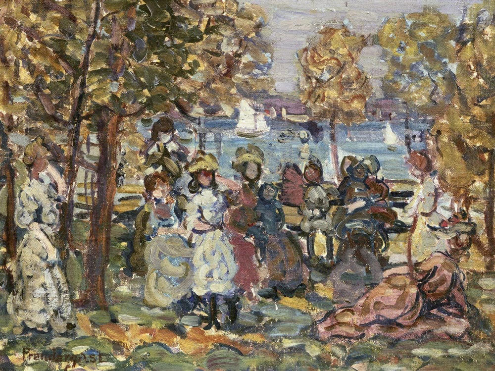 Waterside Park Scene By Maurice Brazil Prendergast - Image 7