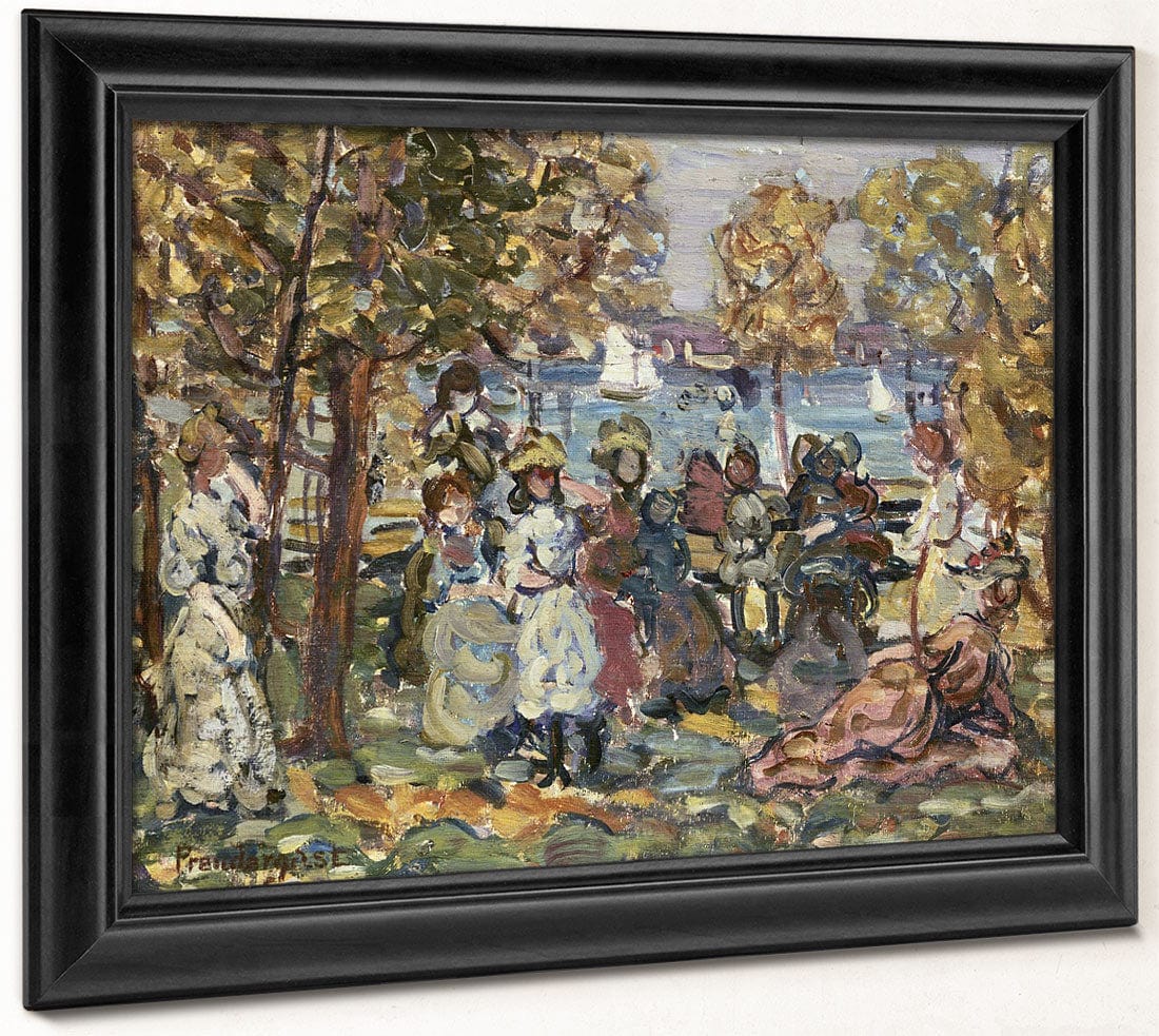 Waterside Park Scene By Maurice Brazil Prendergast - Image 8