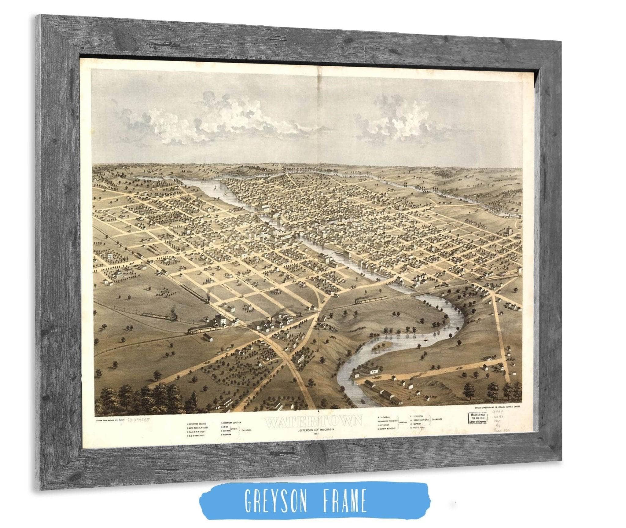 Watertown Jefferson Co Wisconsin 1867 State of Wisconsin - Image 6