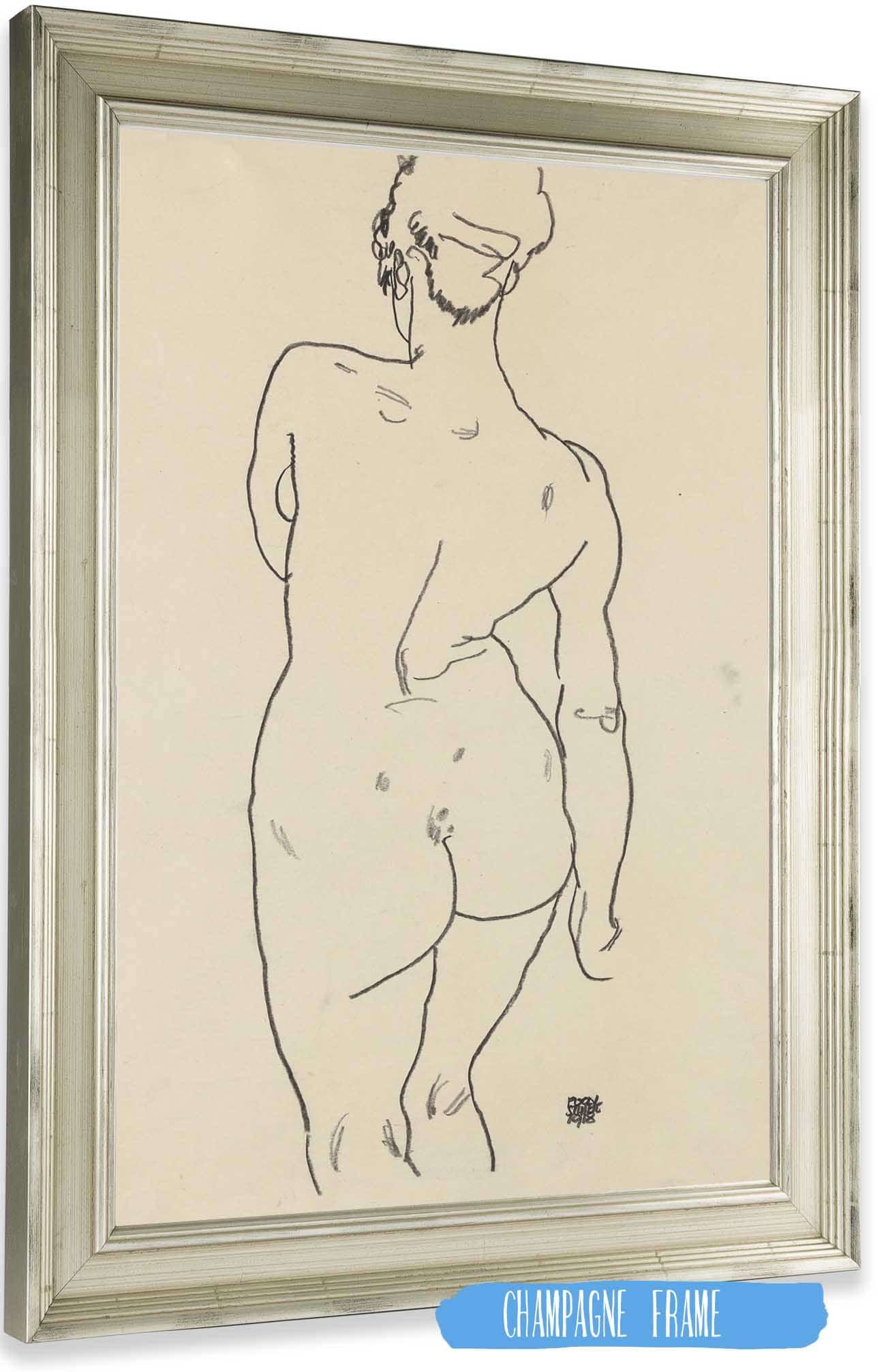 Weiblicher Ruckenakt by Egon Schiele