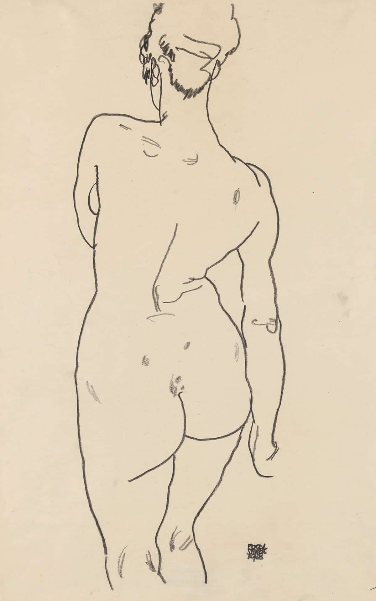 Weiblicher Ruckenakt by Egon Schiele - Image 3
