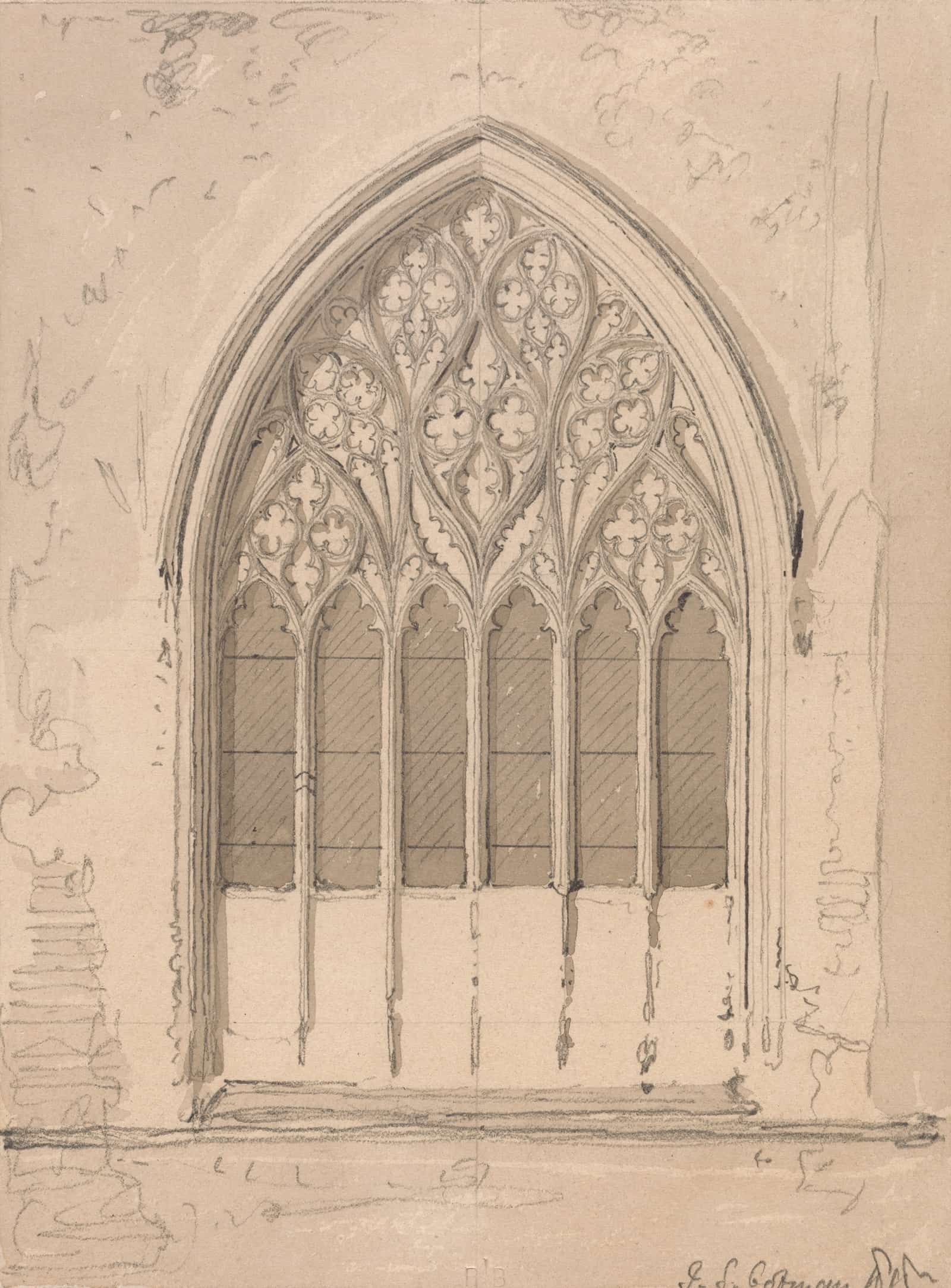 West Window Of Snettisham Church Norfolk by John Sell Cotman - Image 2