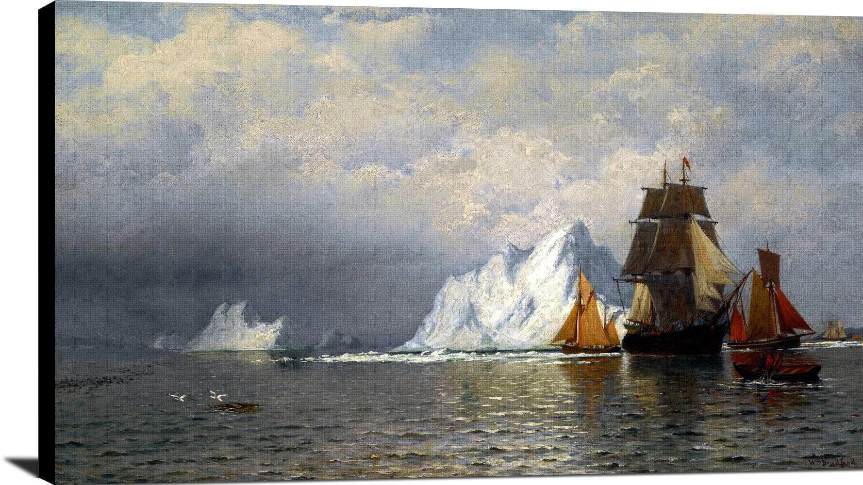 Whaler And Fishing Vessels Near The Coast Of Labrador Painting William Bradford Canvas Art - Image 2