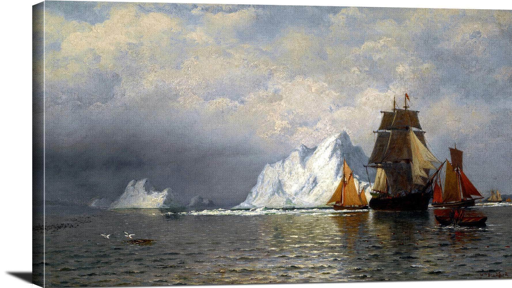 Whaler And Fishing Vessels Near The Coast Of Labrador Painting William Bradford Canvas Art - Image 3