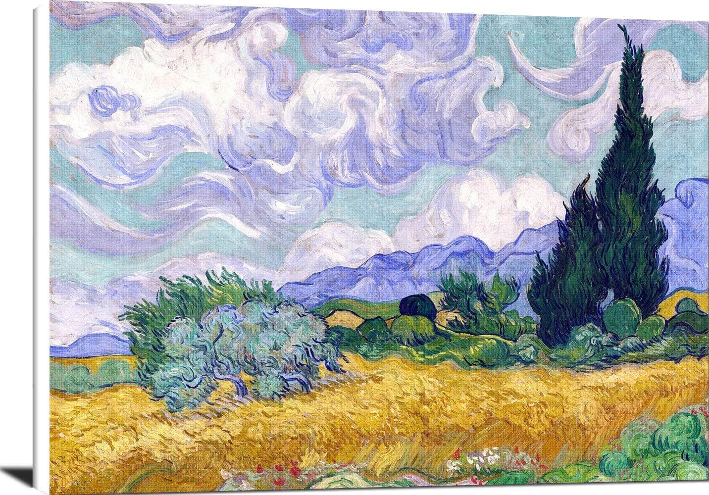 Wheat Field With Cypruses Painting Vincent Van Gogh Canvas Art