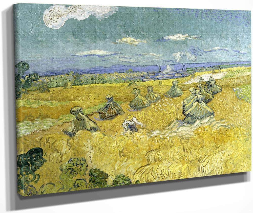 Wheat Fields With Reaper Auvers By Vincent Van Gogh
