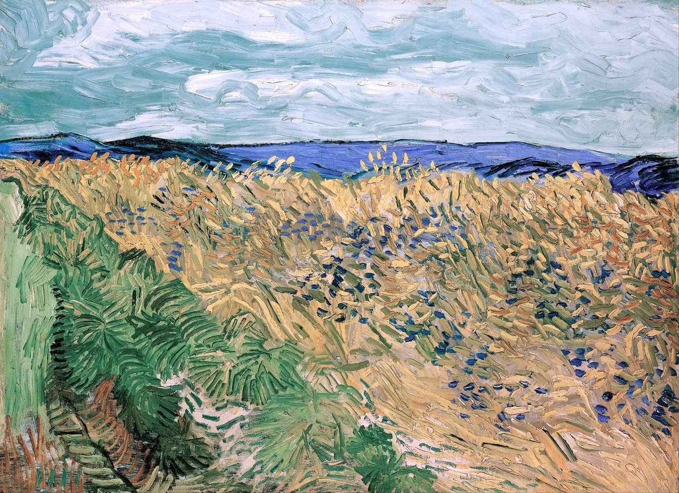Wheatfield With Cornflowers Painting Vincent Van Gogh Canvas Art - Image 5