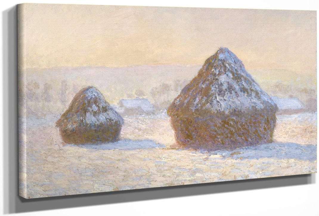 Wheatstacks, Snow Effect, Morning (Meules, Effet De Neige, Le Matin) By Claude Monet