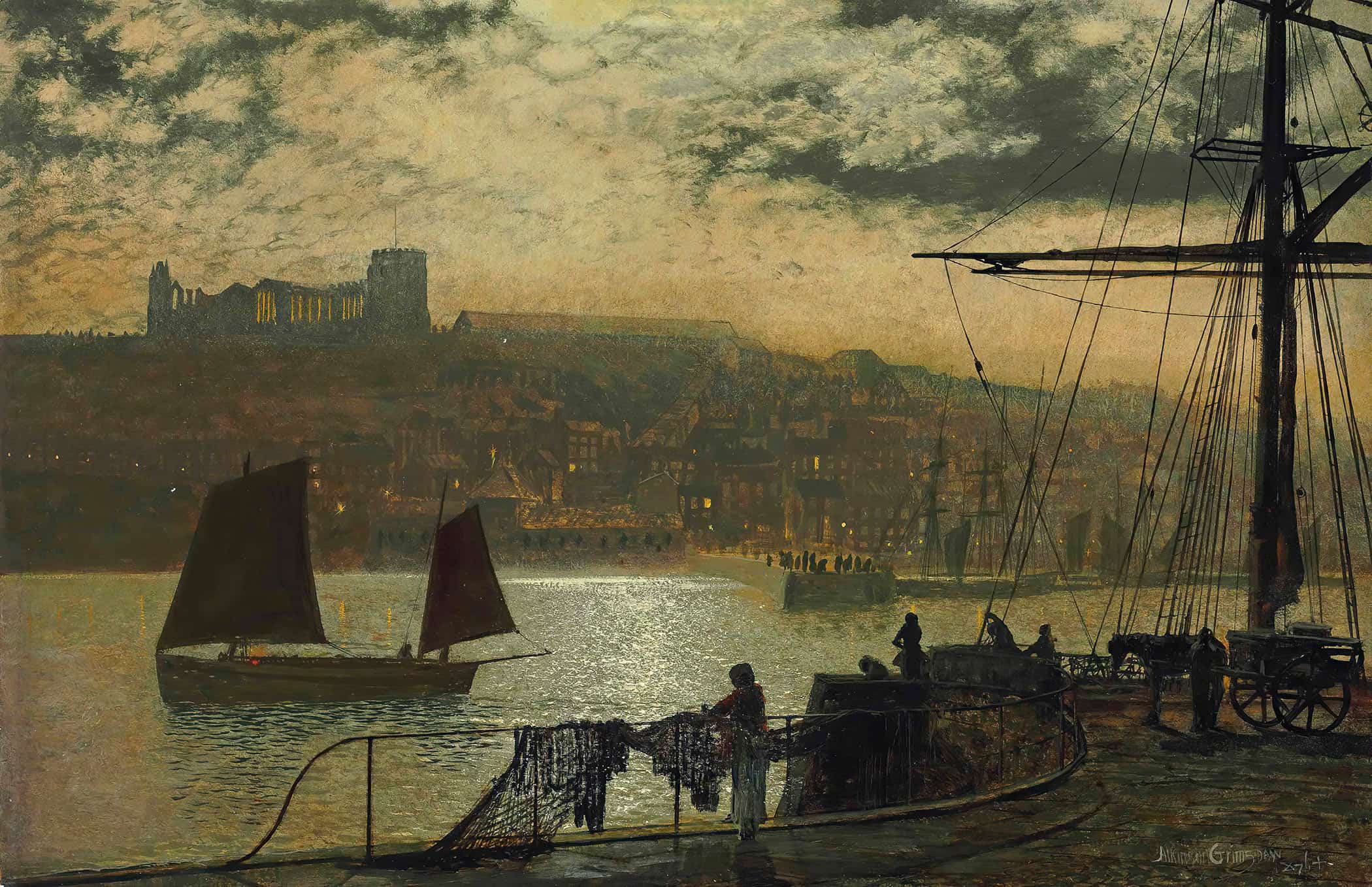Whitby Abbey And Church by John Atkinson Grimshaw - Image 2