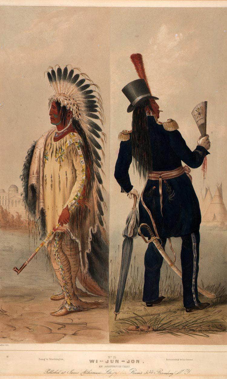 Wi Jun Jon. An Assinneboin Chief. By George Catlin - Image 6