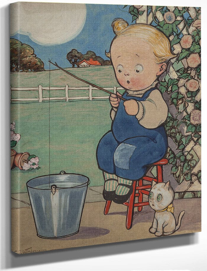Wiederseim Boy Fishing In Pail By Grace G Drayton