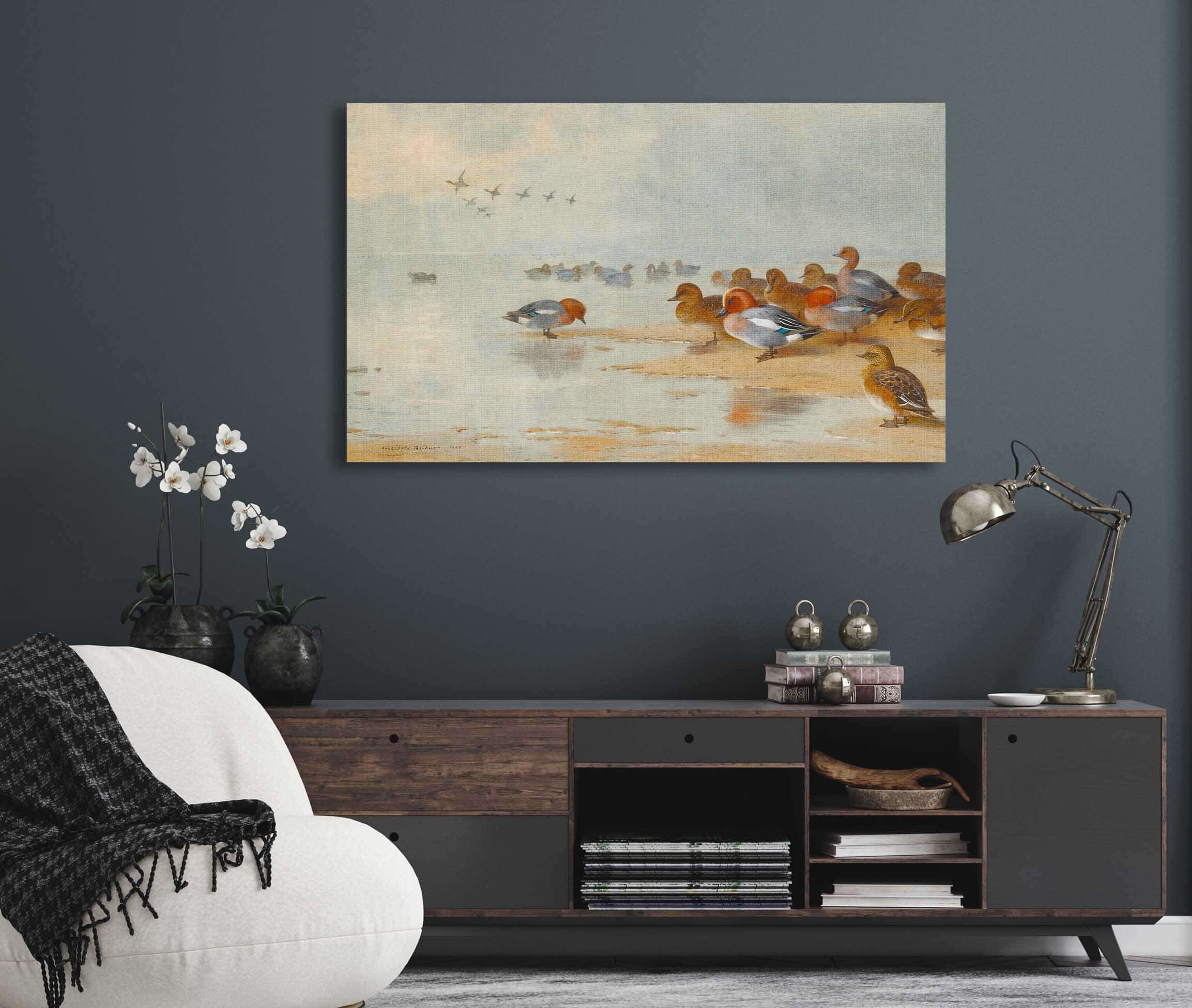 Wigeon And Teal By The Waters Edge by Archibald Thorburn - Image 5