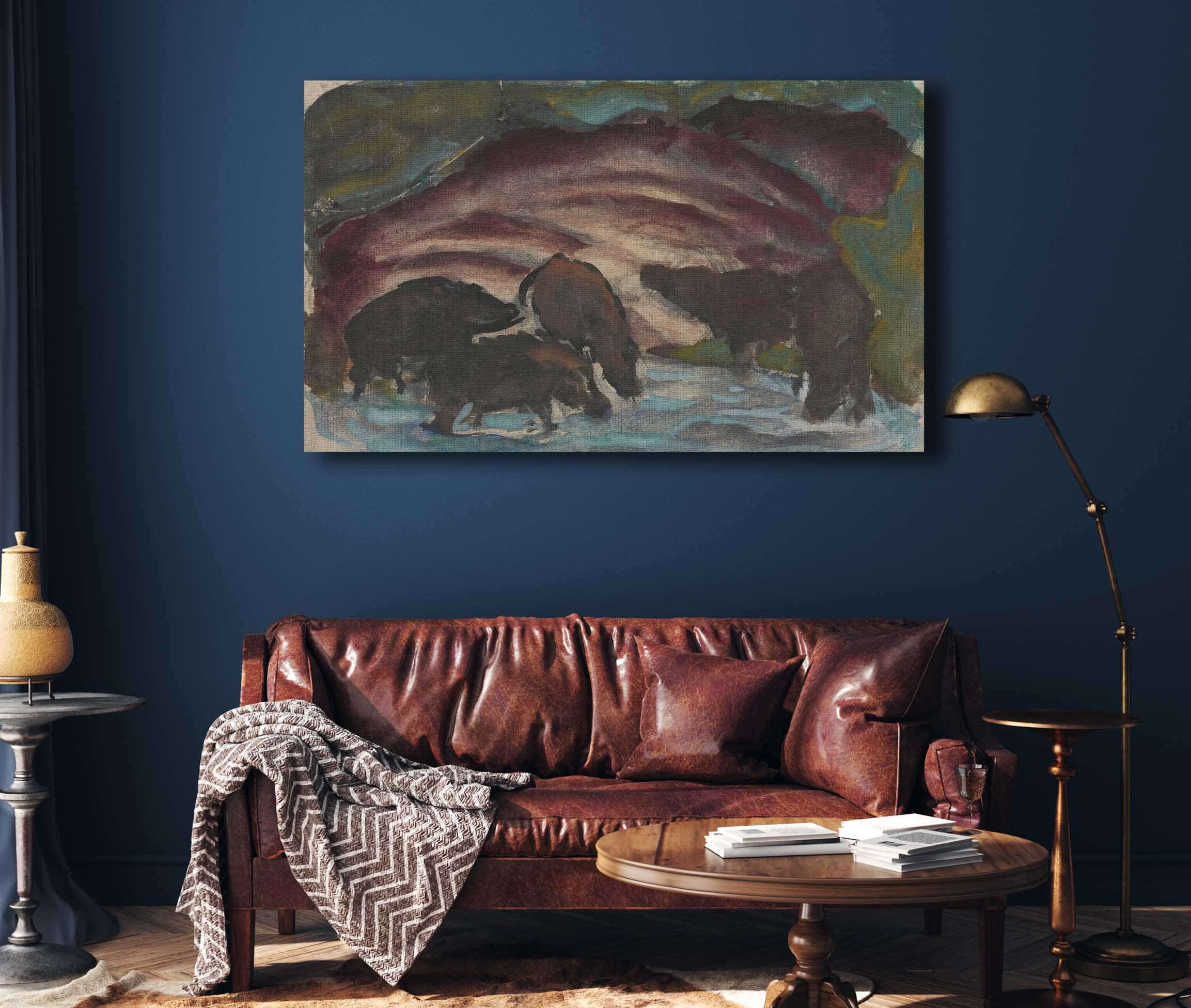 Wild Boars In The Water by Franz Marc - Image 4
