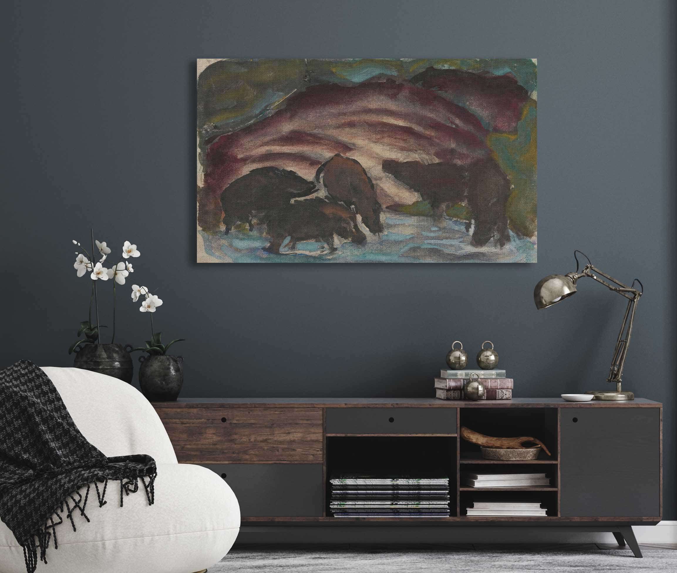 Wild Boars In The Water by Franz Marc - Image 5
