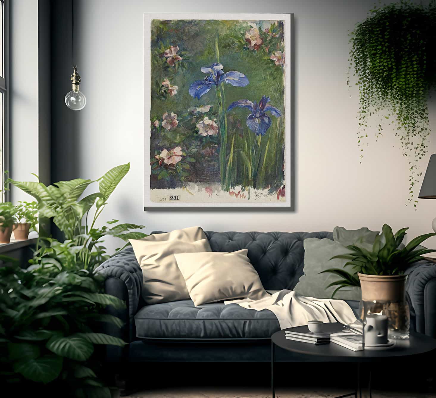 Wild Roses And Irises By John La Farge - Image 2