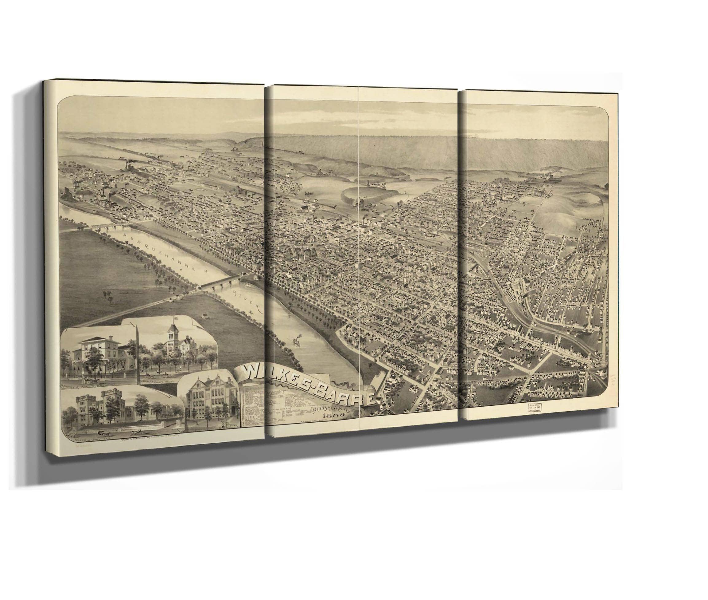 Wilkes Barre Pennsylvania 1889 State Of Pennsylvania - Image 3