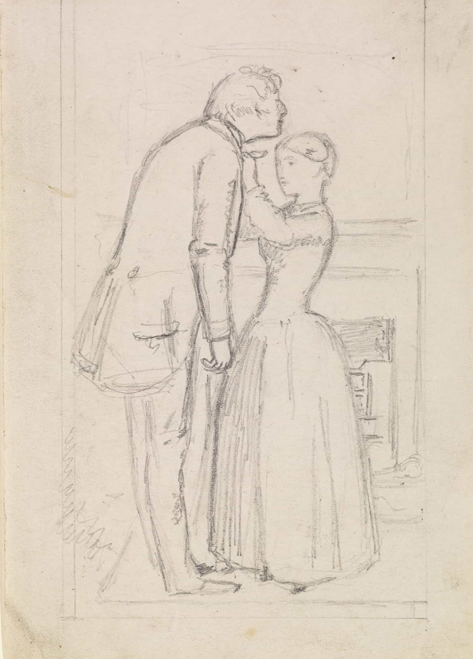 Wilkie Collinss Mr Wrays Cash Box Figure Sketch by Sir John Everett Millais