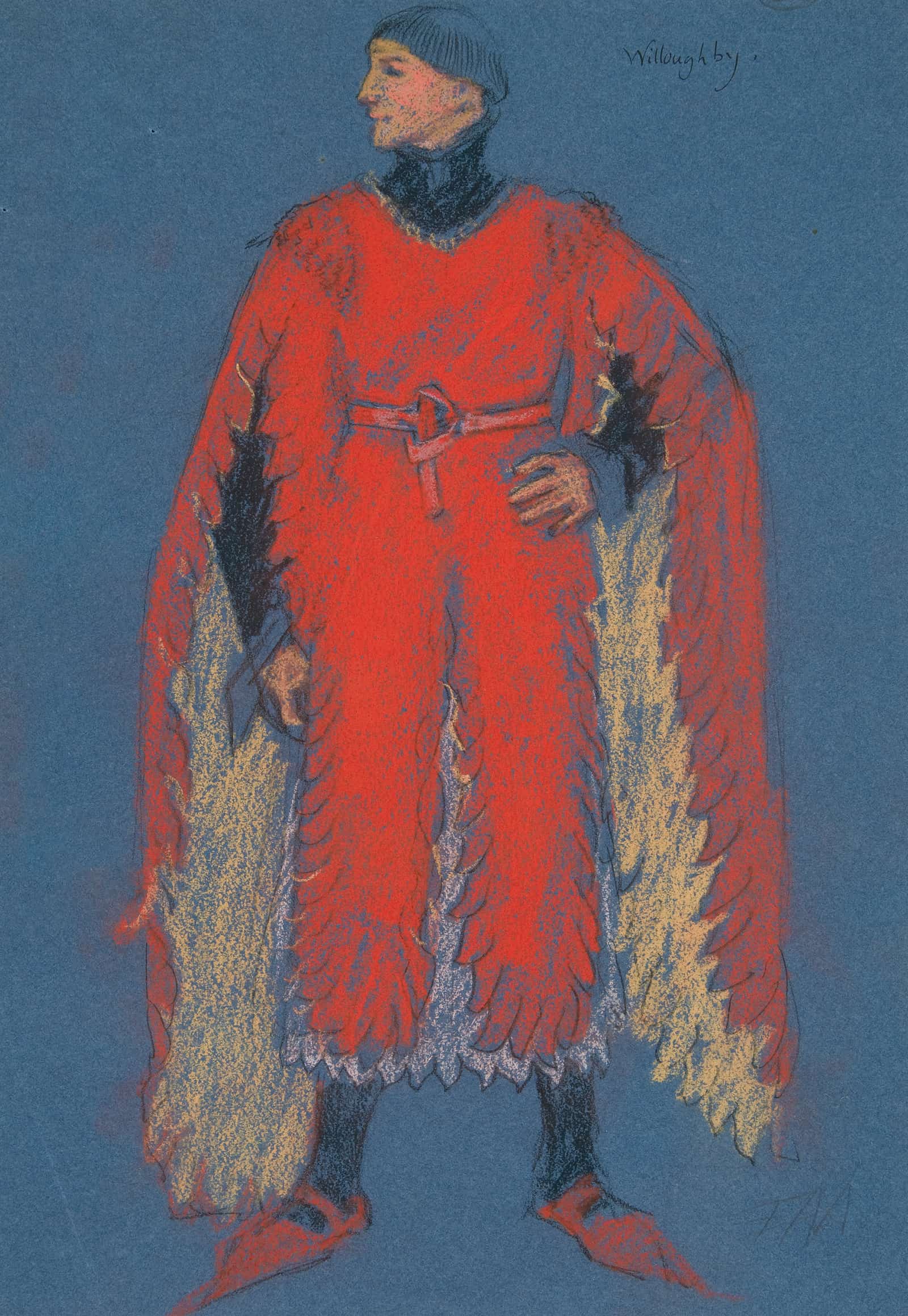 Willoughby Costume Sketch For Henry Irvings Planned Production Of King Richard Ii by Edwin Austin Abbey - Image 2