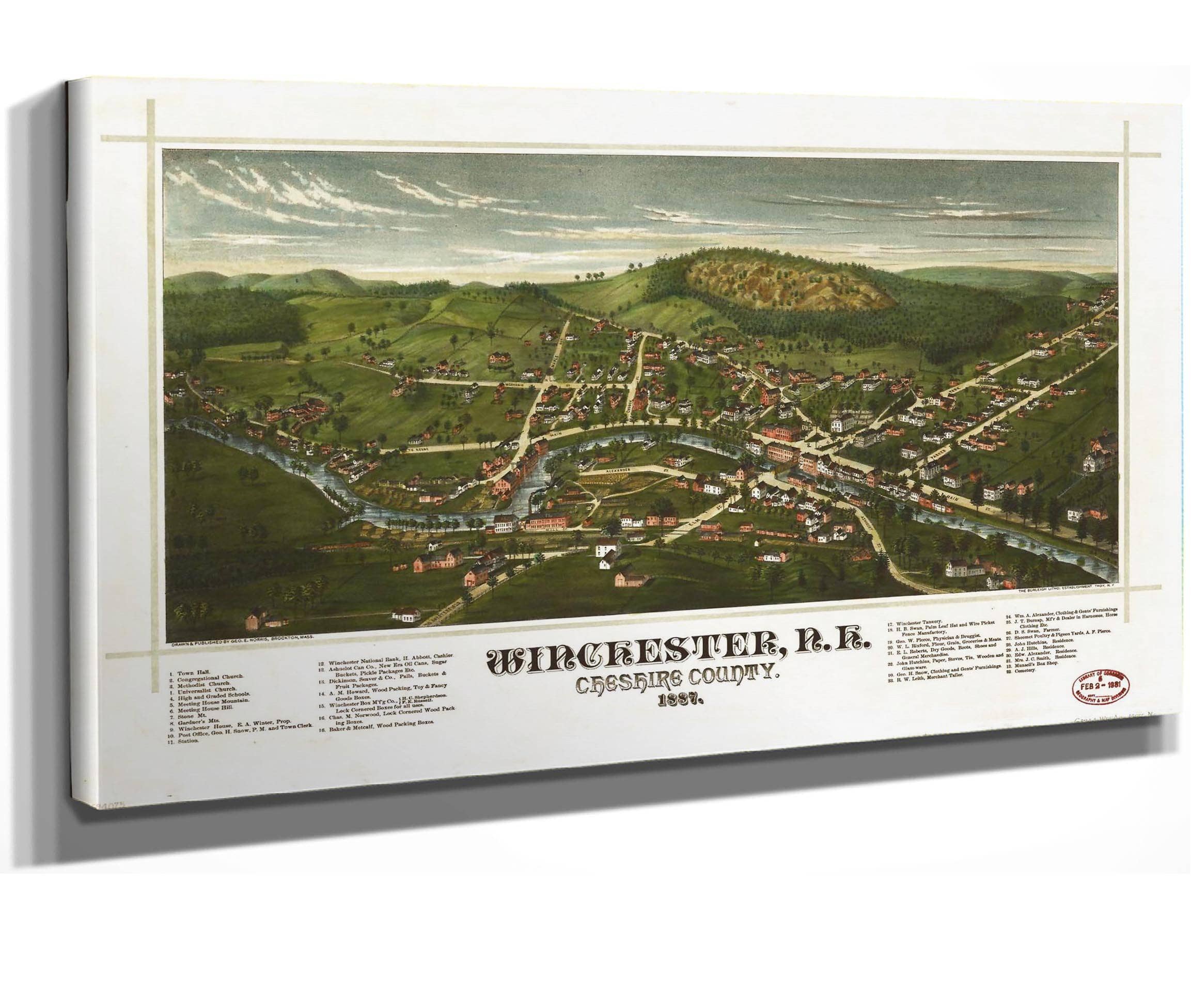 Winchester Nh Cheshire County 1887 State Of New Hampshire