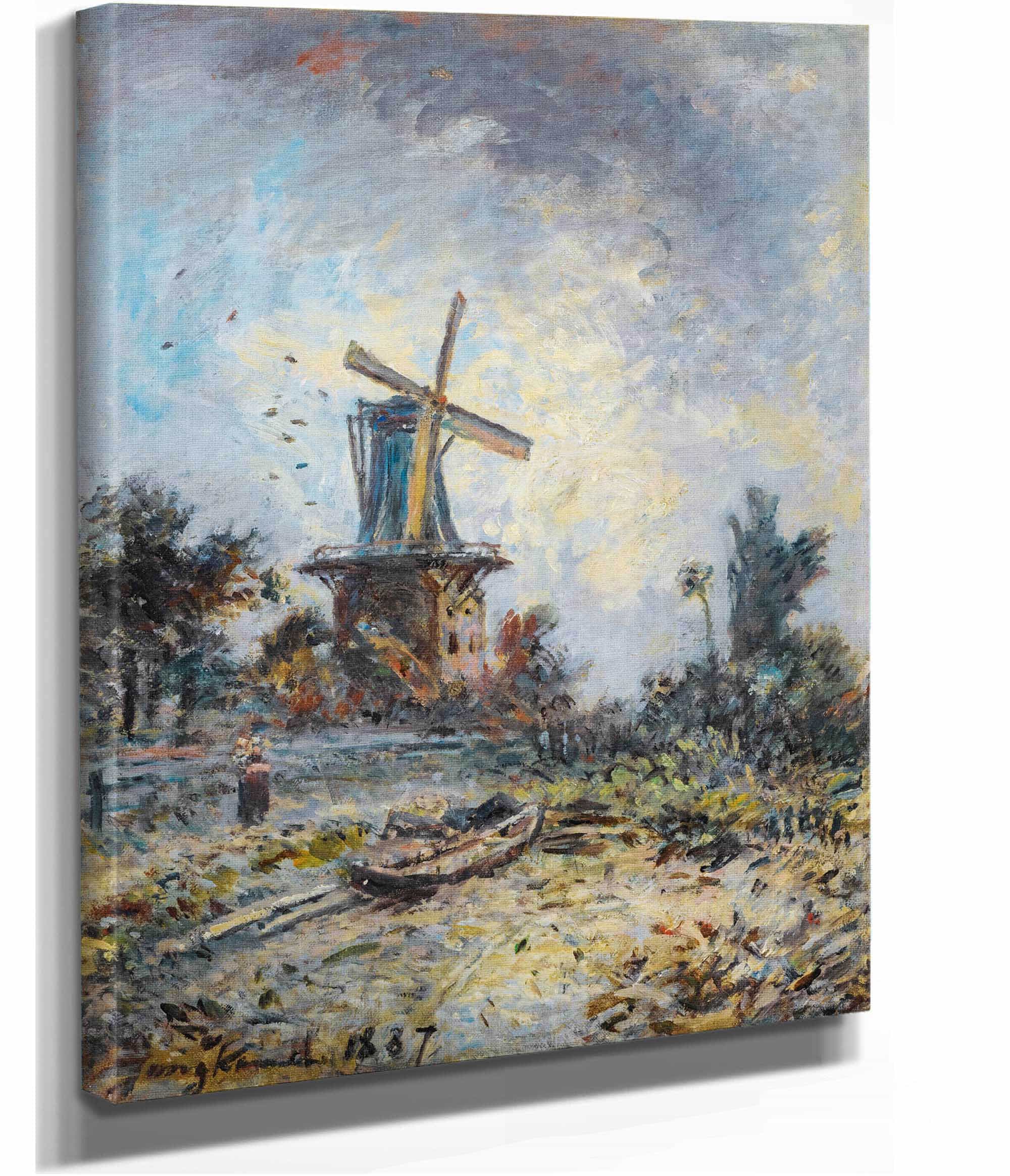 Windmill In Dordrecht by Johan Barthold Jongkind