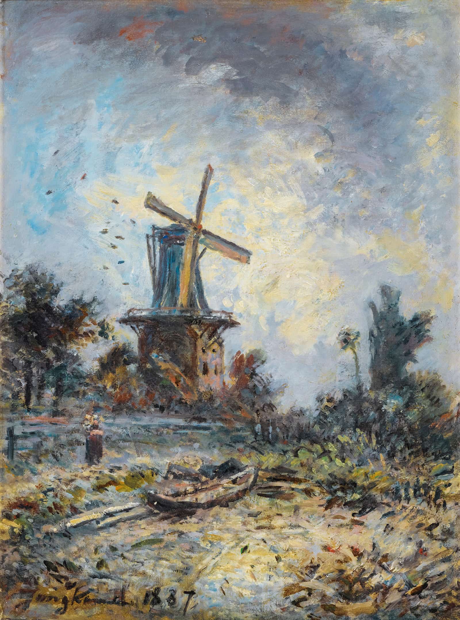Windmill In Dordrecht by Johan Barthold Jongkind - Image 2
