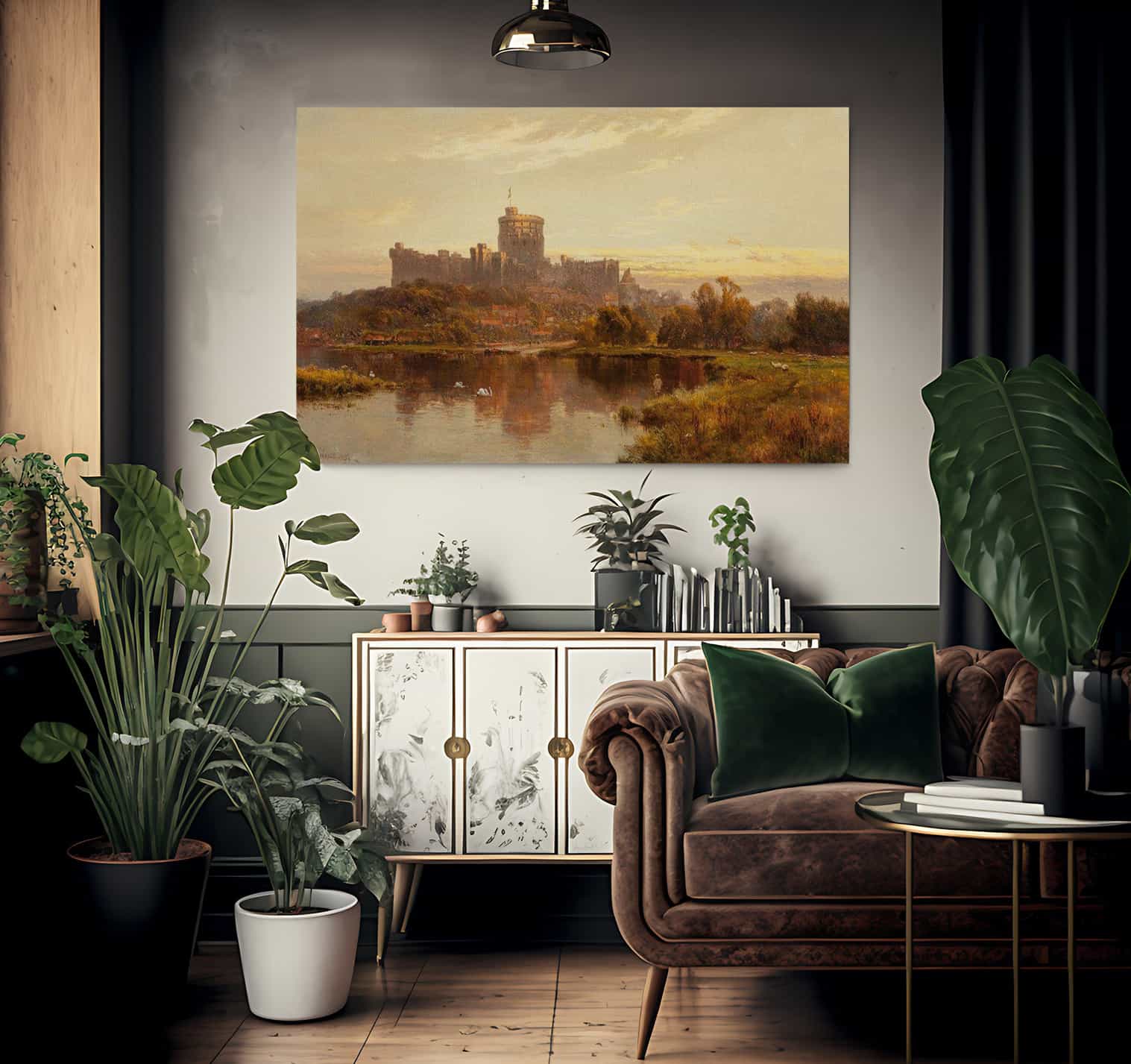 Windsor Castle At Sunset 1897 By Alfred De Breanski - Image 2