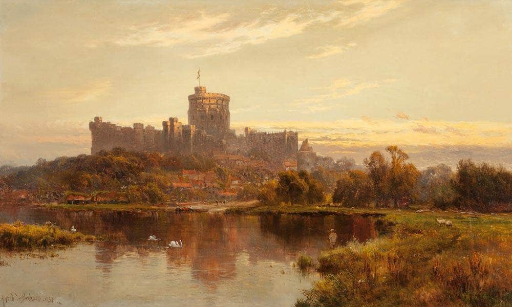 Windsor Castle At Sunset 1897 By Alfred De Breanski - Image 7