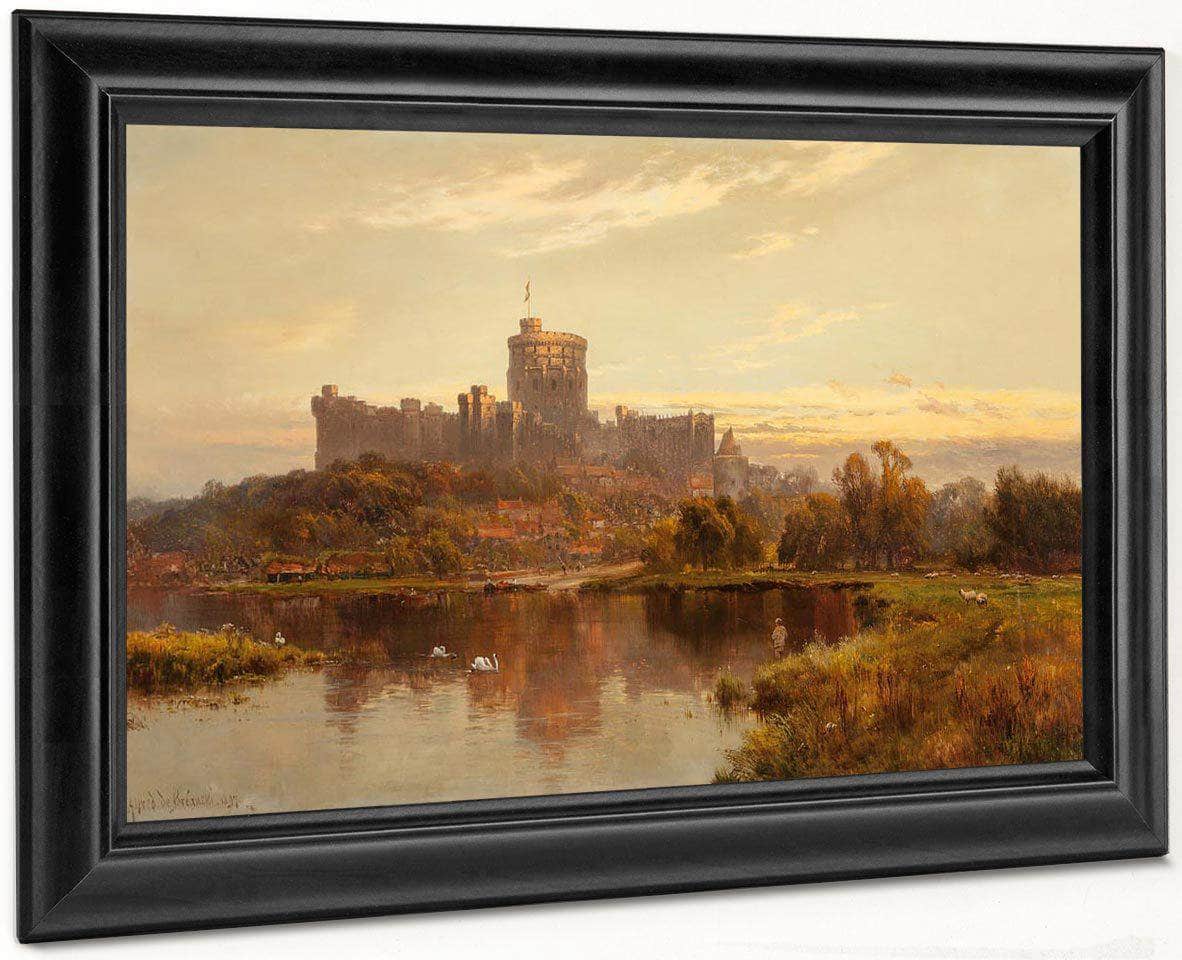 Windsor Castle At Sunset 1897 By Alfred De Breanski - Image 8