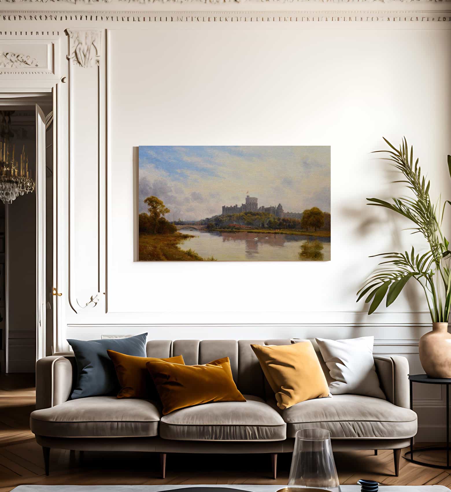 Windsor Castle From The Thames 19Th Century English Victorian Landscape By Alfred De Breanski - Image 3