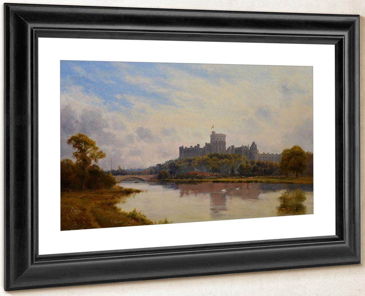 Windsor Castle From The Thames 19Th Century English Victorian Landscape By Alfred De Breanski - Image 4