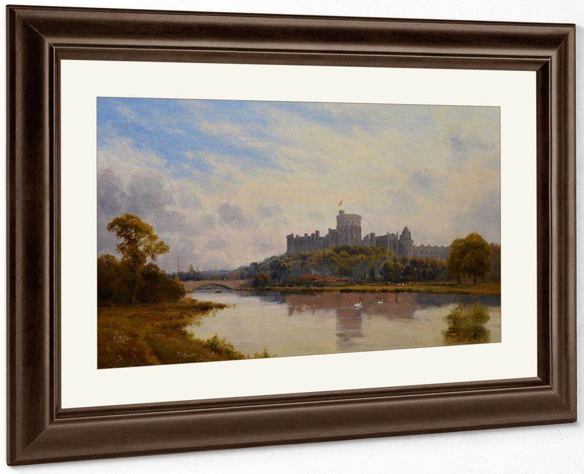 Windsor Castle From The Thames 19Th Century English Victorian Landscape By Alfred De Breanski - Image 5