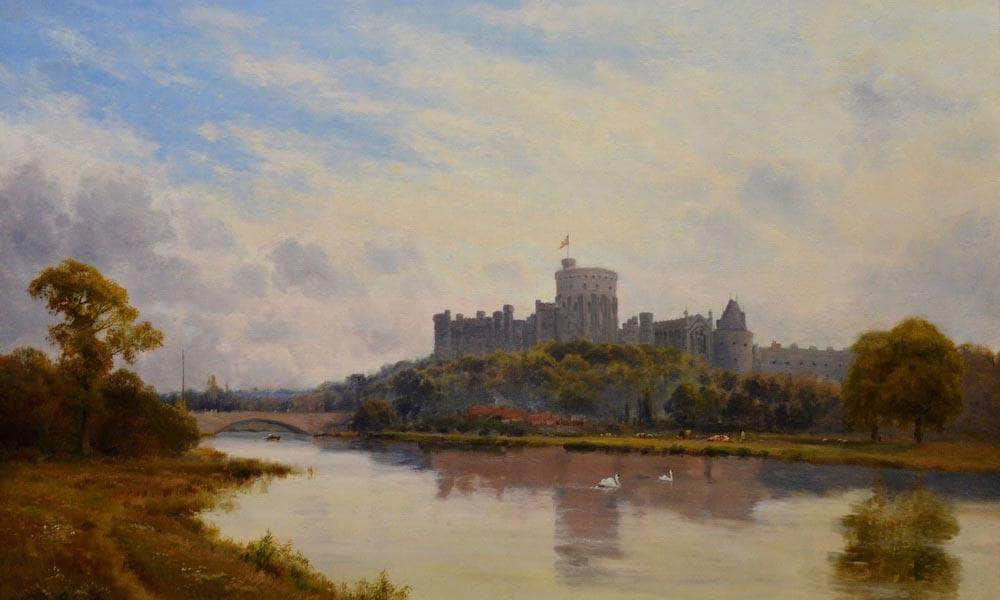 Windsor Castle From The Thames 19Th Century English Victorian Landscape By Alfred De Breanski - Image 7