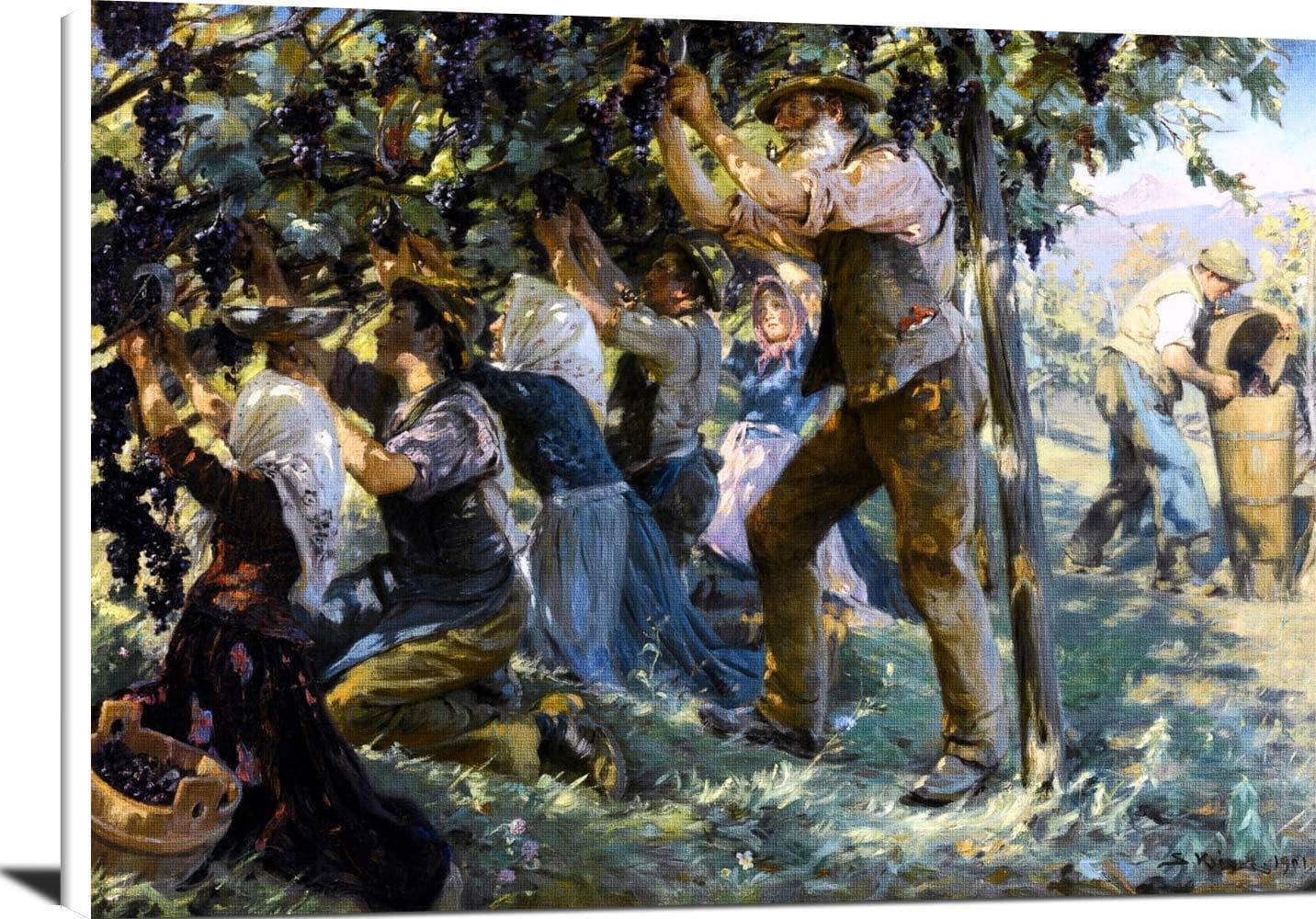 Wine Harvest In The Tyrol Painting Peder Severin Kryer Canvas Art