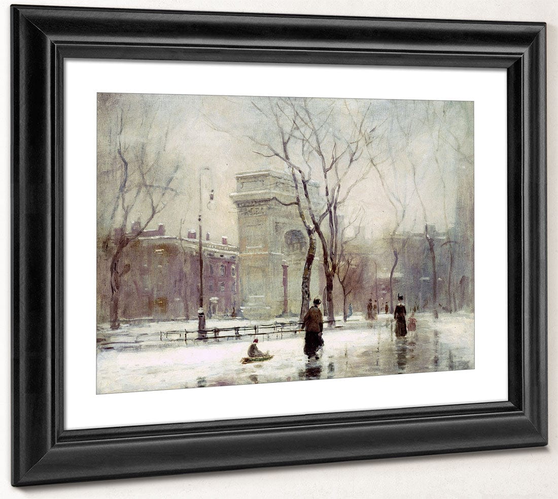 Winter In Washington Square By Paul Cornoyer - Image 4