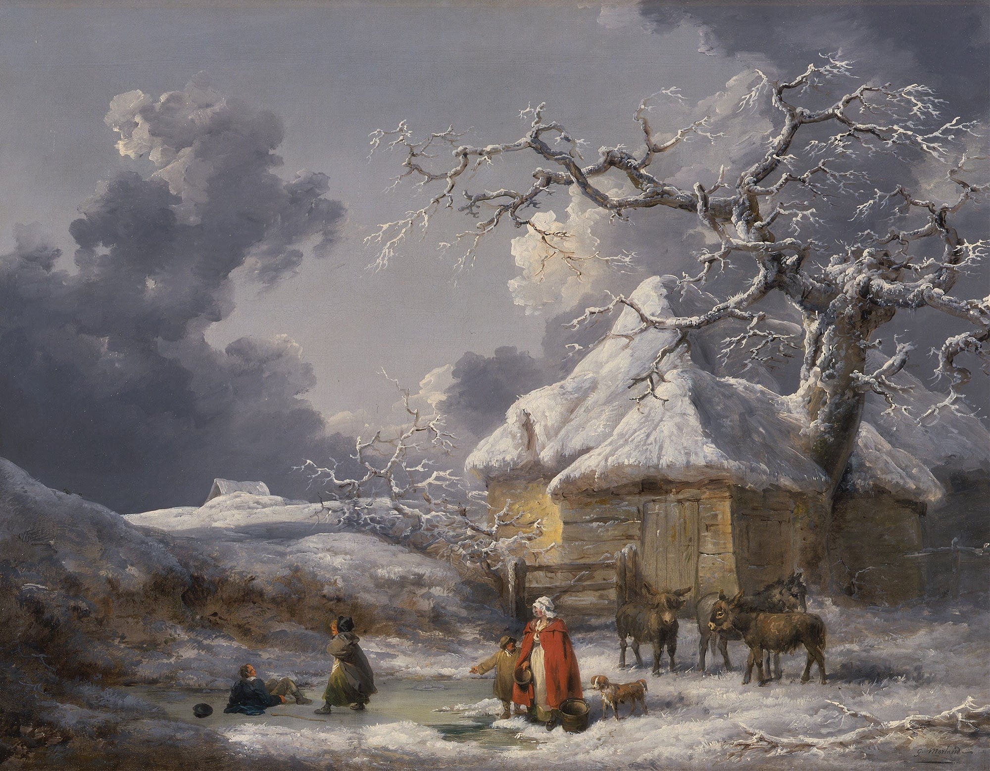 Winter Landscape With Figures by George Morland - Image 2