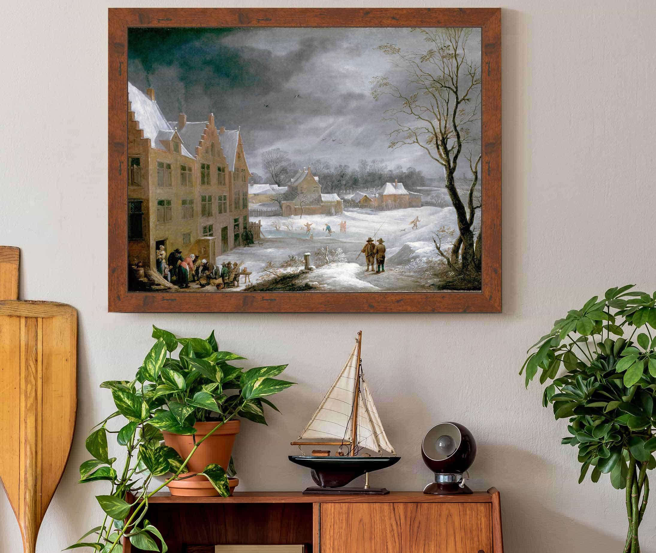 Winter Scene With A Man Killing A Pig by David Teniers The Younger - Image 3