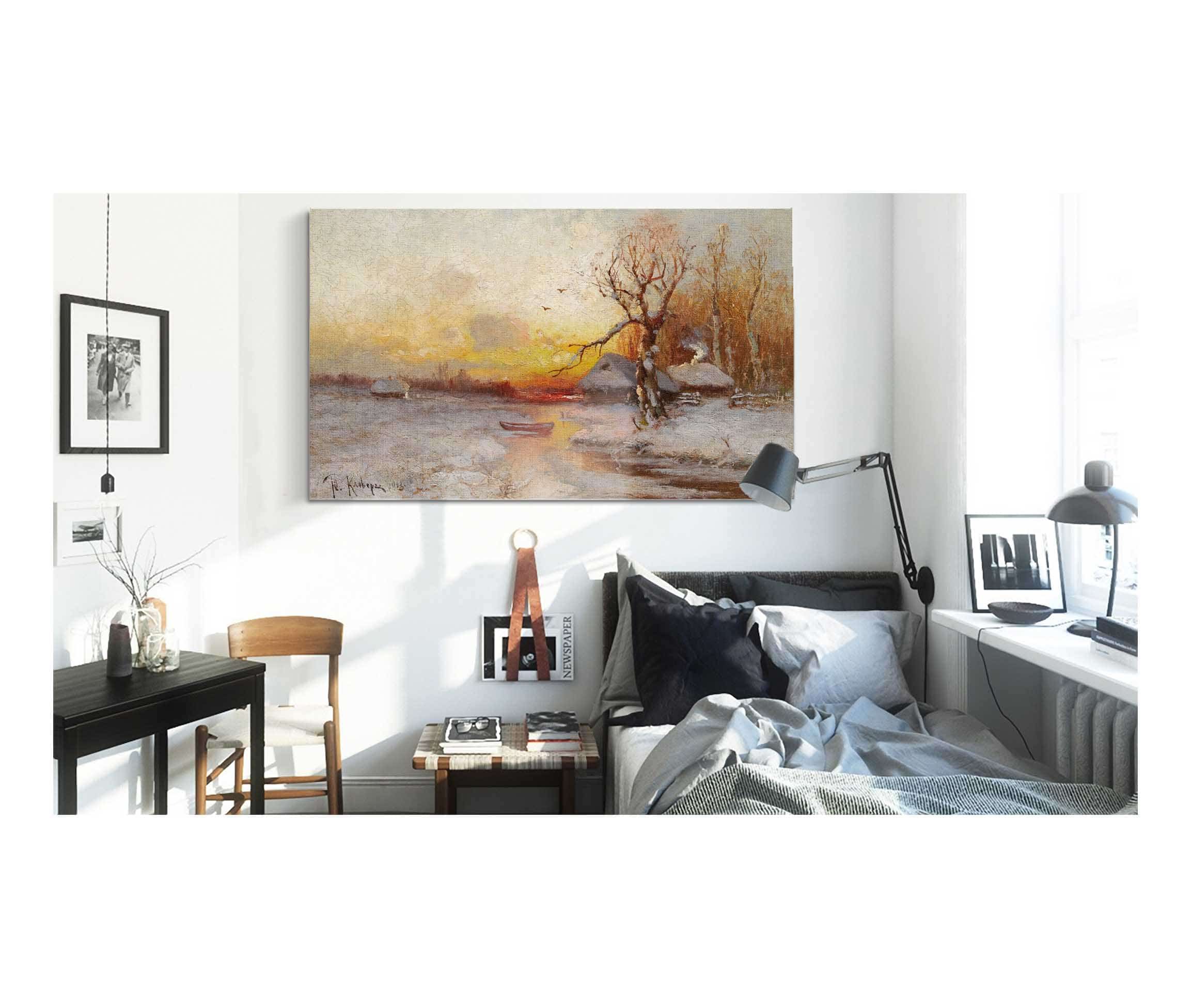 Winter Sunset by Julius Sergius Klever - Image 3