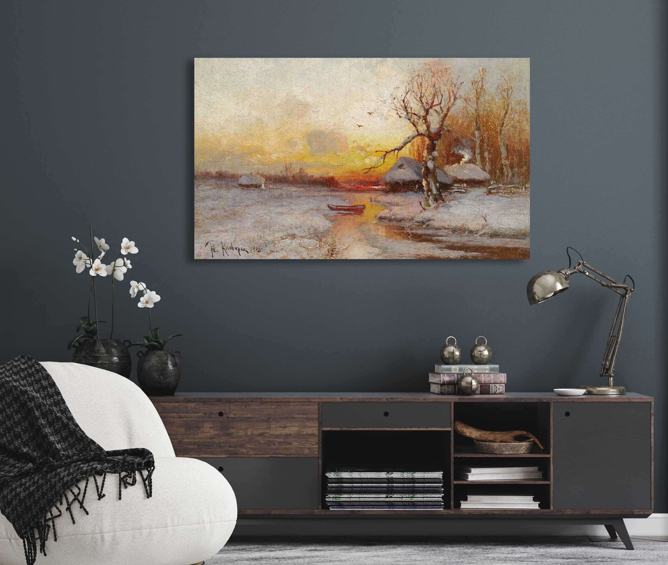 Winter Sunset by Julius Sergius Klever - Image 5