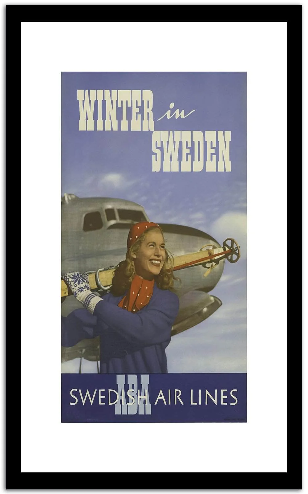 Winter Sweden Vintage Poster