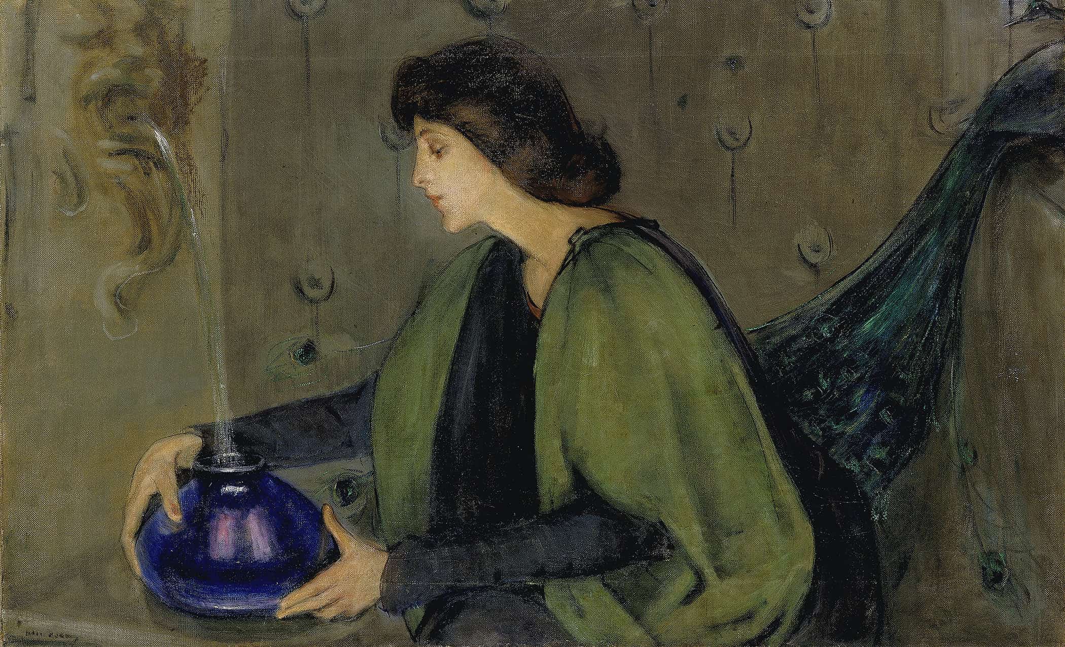Woman And Peacock By Alice Pike Barney - Image 2