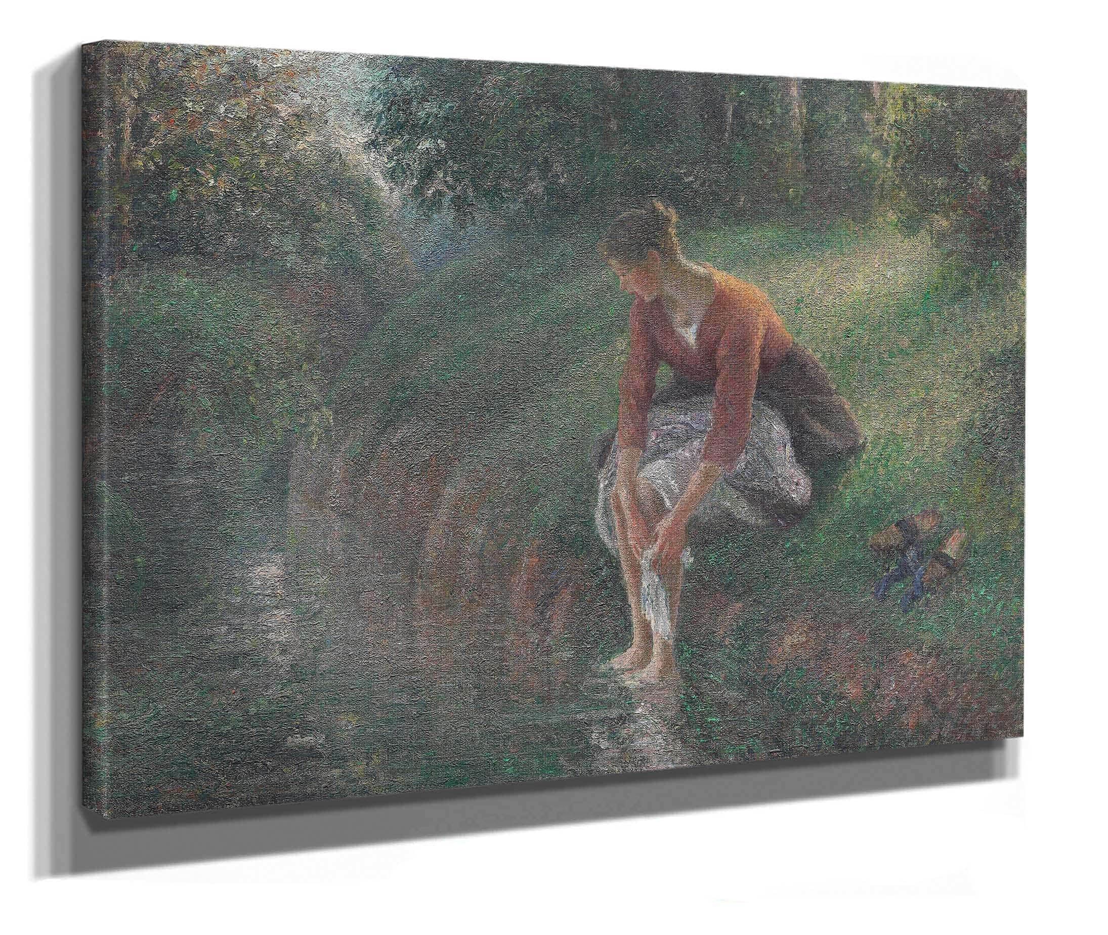 Woman Bathing Her Feet In A Brook by Camille Pissarro - Image 2