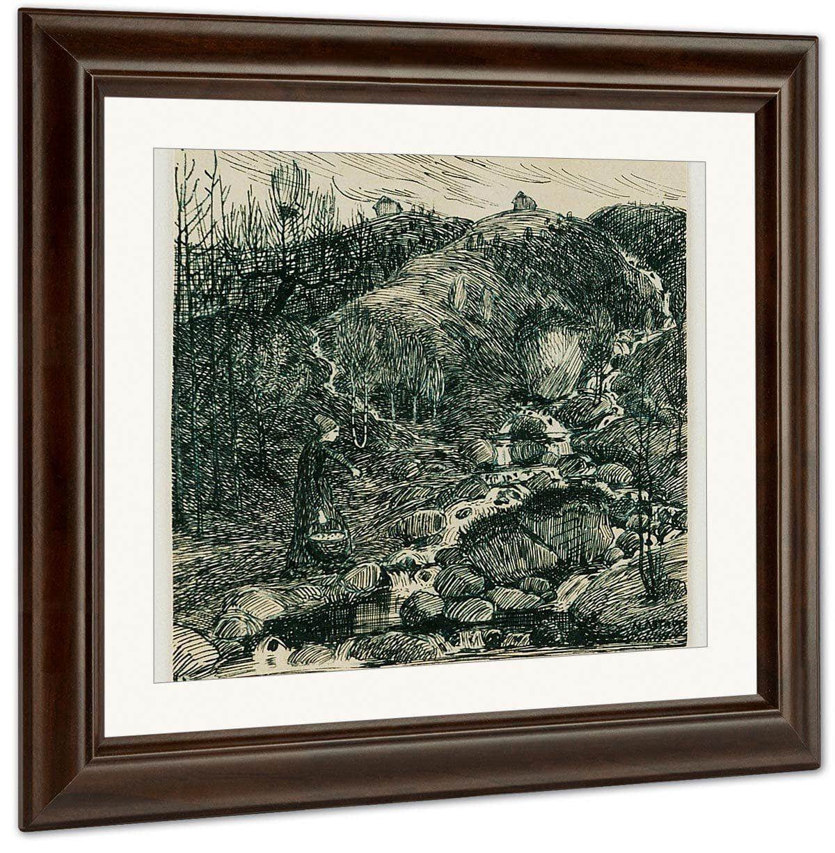 Woman By A Stream By Nicolai Astrup - Image 2