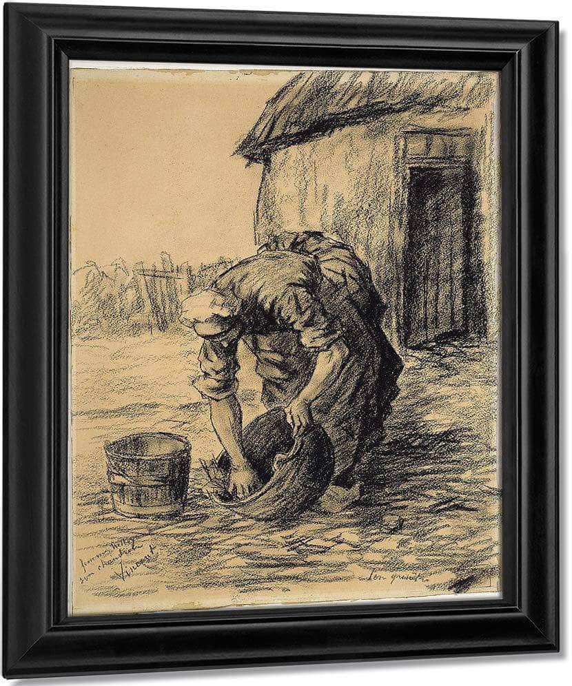 Woman Cleaning A Cauldron By Vincent Van Gogh - Image 7