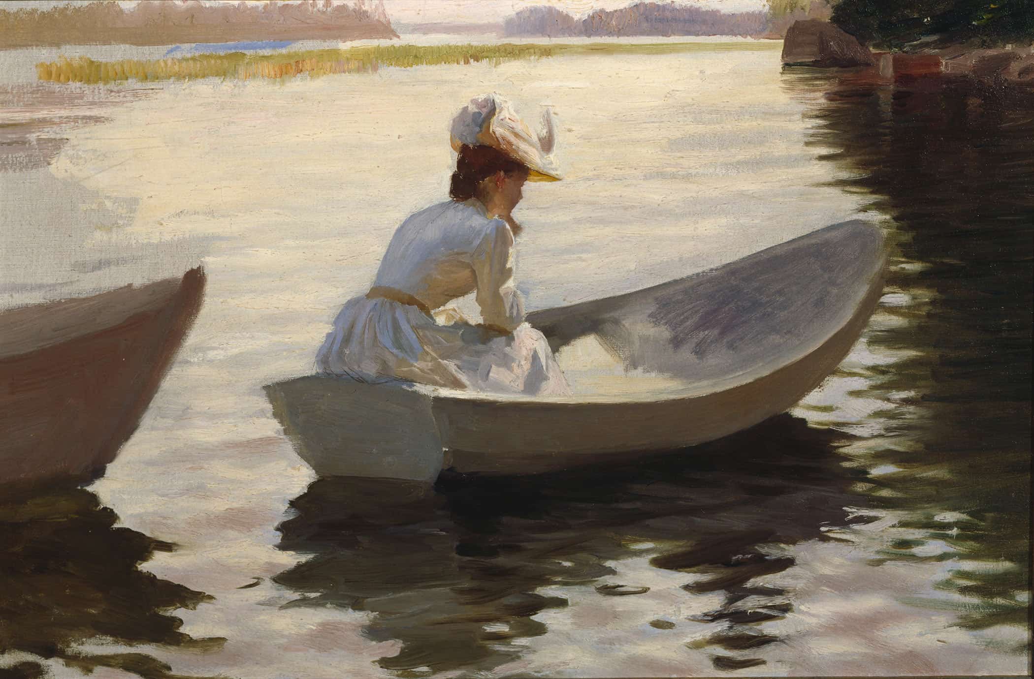 Woman In A Boat By Albert Edelfelt - Image 2