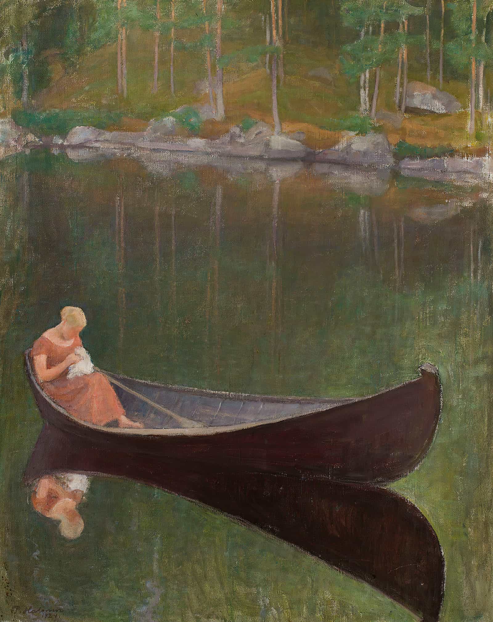 Woman In A Boat by Pekka Halonen