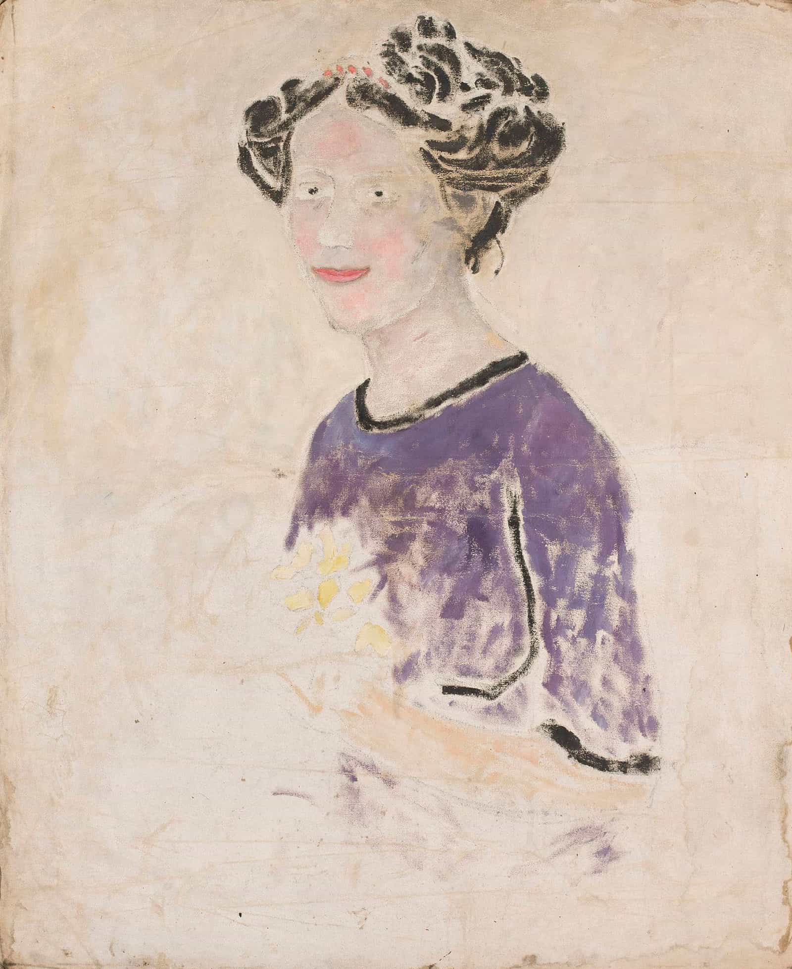 Woman In A Lilac Dress by Tadeusz Makowski