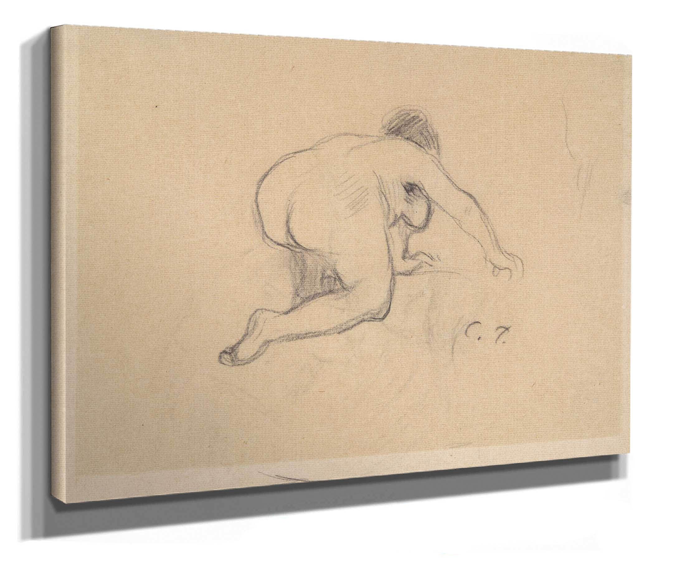 Woman Kneeling Mid To Late Th Century by Camille Pissarro - Image 2