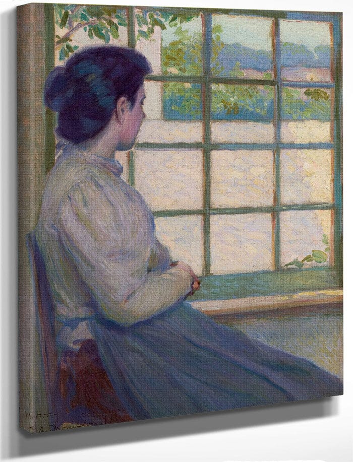 Woman Looking Out A Window Portrait Of A.M. Hooey 1895 By John La Farge